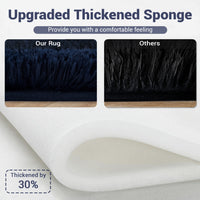 Garvee Fluffy & Sheepskin Pure Navy Blue 2x6 Faux Fur Rug, Non-Shedding Anti-Slip Plush for Kids Playroom Classroom Dining