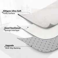 Garvee Fluffy & Sheepskin White 2x6 Shag Runner Rugs, Plush Fluffy Non-Slip for Bedroom Hallway Beside Kids Nursery Room