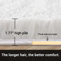 Garvee Fluffy & Sheepskin White 2x6 Shag Runner Rugs, Plush Fluffy Non-Slip for Bedroom Hallway Beside Kids Nursery Room