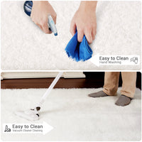 Garvee Fluffy & Sheepskin White 2x6 Shag Runner Rugs, Plush Fluffy Non-Slip for Bedroom Hallway Beside Kids Nursery Room