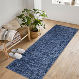 Garvee Area Rug Living Room Rugs Machine Washable Rug Large Modern Soft Non Slip Carpet Indoor Thin Low Pile Carpets for Bedroom Dining Table Home Office - Blue