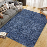 Garvee Area Rug Living Room Rugs Machine Washable Rug Large Modern Soft Non Slip Carpet Indoor Thin Low Pile Carpets for Bedroom Dining Table Home Office - Blue