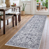 Garvee Runner Rug 2x6 Soft Vintage Washable Non-Slip Kitchen Runner Low Pile Boho Farmhouse Carpet Grey - Gray