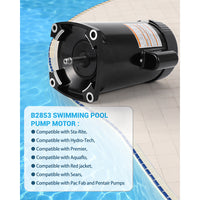 Garvee B2853 Pool Pump Motor Replacement 1.5HP 3450RPM Dual Voltage 115V/230V Compatible With A.O. Smith Century P56Y Frame Overheat Protection Swimming Pool Pump Parts