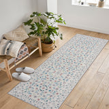 Garvee Area Rugs Washable Floral Rugs for Living Room Non Slip Low Pile Carpet for Office Bedroom Kids Room Bedside - Beige