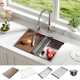 Garvee 23 Inch Undermount Kitchen Sink, Commercial Single Bowl Kitchen Sink with Accessories, Stainless Steel Utility Sink Basin, Ideal for Laundry Room, 23"x18"x10"