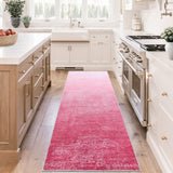 Garvee Washable Runner 2x6 Pink Ombre Rug Medallion Rug Soft Hallway Runner, Kitchen Runner with Non Slip Backing, Stain Resistant Low Pile Runner for Entryway, Bedside - Pink