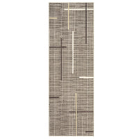 Garvee Modern Abstract Runner Rug 2x6 Washable Non Slip Runner for Hallway Linear Geometric Ultra Thin Foldable Carpet Runner Stain Resistant Soft Stripe Indoor Rug for Kitchen Bedroom, Brown