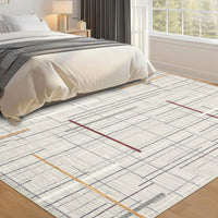 Garvee Washable Modern Rug 9x12 Large Linear Geometric Living Room Rug Non Slip Abstract Foldable Ultra Thin Accent Throw Rug Stain Resistant Soft Carpet for Home Office Decor, Beige