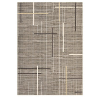 Garvee Washable Modern Rug 9x12 Large Linear Geometric Living Room Rug Non Slip Abstract Foldable Ultra Thin Accent Throw Rug Stain Resistant Soft Carpet for Home Office Decor, Brown
