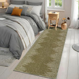 Garvee 2x6 Brownish Green Striped Runner Rug Washable Hallway Runner Rug Farmhouse Kitchen Rug Non Slip Stain Resistant Minimalistic Indoor Soft Rug for Kitchen Hallway Bedroom Laundry Room - Brownish Green