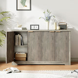 Garvee Fluted Buffet Cabinet with Storage, 56" Large Sideboard Modern Credenza with 4 Doors & Adjustable Shelves, Farmhouse Media Console Storage Cabinets for Living Room Entryway, Grey - Grey