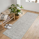 Garvee 2x6 Runner Rug Area Rug Living Room Rugs Modern Stripe Style Low Pile Carpets for Bedroom Entryway Office Dining Table Grey - Gray