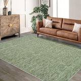 Garvee 5'x7' Area Rugs for Living Room Modern Stripe Style Low Pile Non Skid Washable Ultra-Thin Low Pile Carpets Bedroom Office Green - Green