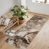 Garvee 2'x6' Runner Rug Soft Modern Abstract Boho Washable Large Machine Rug Non-Slip Low Pile Carpets for Bedroom Entryway Office Dining Table Caramel - Camel