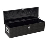 Garvee Aluminum Truck Tool Box – 39" Lockable Under Seat Storage Organizer, Heavy-Duty & Weatherproof Car Toolbox for Pickup, SUV, Van – Rust-Proof Design with Side Handle - Black