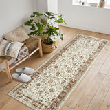 Garvee Washable Runners for Hallways Boho 2x6 Kitchen Runner Rugs Non Skid Washable Indoor Bathroom Carpet Distressed Carpet Runners for Bedroom Entryway Foyer Brown - Red-Brown