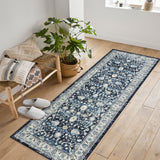 Garvee Washable Runners for Hallways Boho 2x6 Kitchen Runner Rugs Non Skid Washable Indoor Bathroom Carpet Distressed Carpet Runners for Bedroom Entryway Foyer Blue - Blue