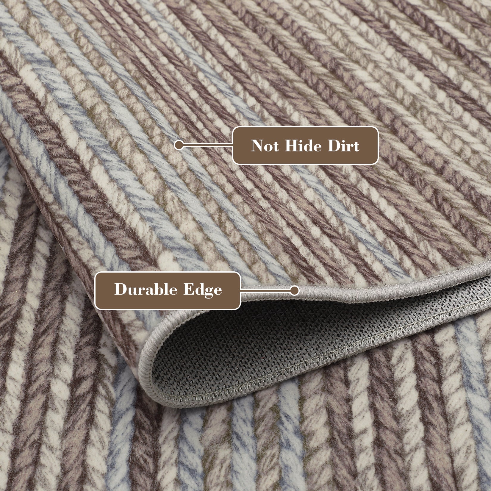 Garvee 9x12 Area Rug Modern Striped Rugs for Living Room Printed Braid Rugs Large Area Rugs Non-Slip Soft Gradient Rug for Bedroom Print Thin Abstract Carpet for Home Office, Camel