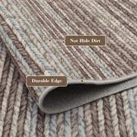 Garvee 9x12 Area Rug Modern Striped Rugs for Living Room Printed Braid Rugs Large Area Rugs Non-Slip Soft Gradient Rug for Bedroom Print Thin Abstract Carpet for Home Office, Camel