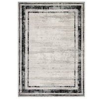 Garvee Large Washable Rug 10x13 Area Rug Modern Rug Distressed Border Rug Minimalist Gray Rug, Non Slip Soft Rug, Contemporary Accent Rug, Foldable Thin Rug for Living Room Bedroom