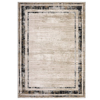 Garvee Living Room Rug 5x7 Washable Rug Distressed Brown Rug Modern Border Rug, Contemporary Minimalist Rug, Non Slip Soft Rug, Decorative Accent Rug Floor Carpet for Bedroom
