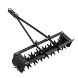 Garvee 32" Tow Behind Spike Aerator, Commercial Grade Heavy Duty Lawn Soil Aerator with Steel Spikes for Compacted Clay, Yard, Farm, Pasture,Black - Black
