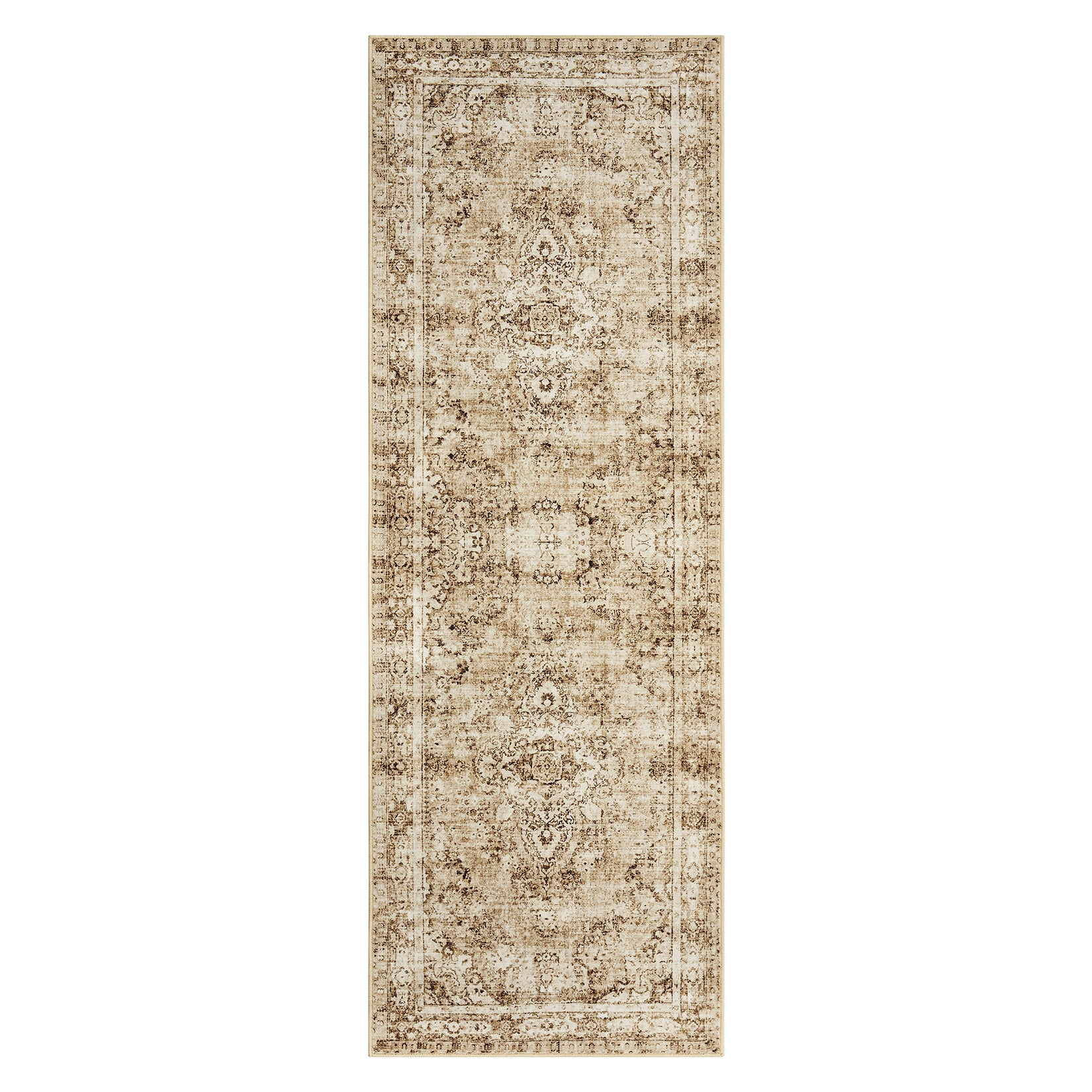 Garvee Area Rug Floral Washable Non-Slip Low-Pile Rugs for Living Room Kitchen, Soft Paisley Design, 0.3 Inch Thickness, Multi-Color