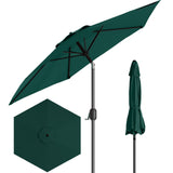 Garvee 7.5' Outdoor Patio Umbrella, Market Umbrella, 6 Sturdy Ribs UV Protection Waterproof, Dark Green - Dark Green