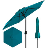 Garvee 7.5' Outdoor Patio Umbrella, Market Umbrella, 6 Sturdy Ribs UV Protection Waterproof, Turquoise-blue - Turquoise Blue