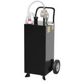 Garvee 35 Gallon Fuel Caddy, Fuel Storage Tank with Manual Transfer Pump, Gasoline Diesel Fuel Container for Cars, Lawn Mowers, ATVs, Boats, More, Black - Black
