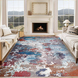 Garvee Washable Flatweave Modern Abstract Area Rug, Stain Resistant 6x9 Non-Slip Floor Carpet Accent Rug for Bedroom Dining Living Room Entry Multi - Multicolor