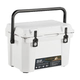 Garvee 20 Quart Portable Ice Cooler, Heavy Duty Ice Chest with Portable Cup Holder, Fish Ruler, Bottle Openers, Camping Cooler for Beach Boat Fishing Picnic Travel - White