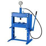 Garvee 10 Ton Hydraulic Benchtop Press with Pressure Gauge, Heavy Duty Adjustable H-Frame Hydraulic Garage Press Machine for Auto Repair, Overload Protection & Rust Resistant, Blue - Blue