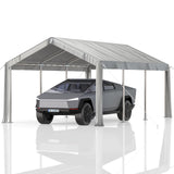 Garvee Heavy Duty 13x20 ft Carport with Reinforced Frame, UV-Resistant Waterproof PE, Large Space, Easy Setup, Portable Garage for Full-Size Pickup & Boats - sliver