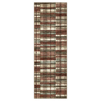Garvee Modern Hallway Rugs 2x6 Washable Plaid Accent Carpet with Non-Slip Backing, Stain-Resistant Low Pile Indoor Mat, Farmhouse Floor Cover for Laundry, Bedroom, Red