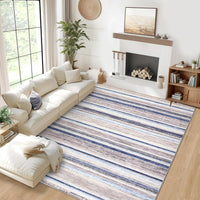 Garvee Washable Area Rug 5x7 Modern Strip Throw Rug with Non-Slip Backing, Stain-Resistant Contemporary Accent Carpet, Soft Low Pile Indoor Mat for Bedroom, Office
