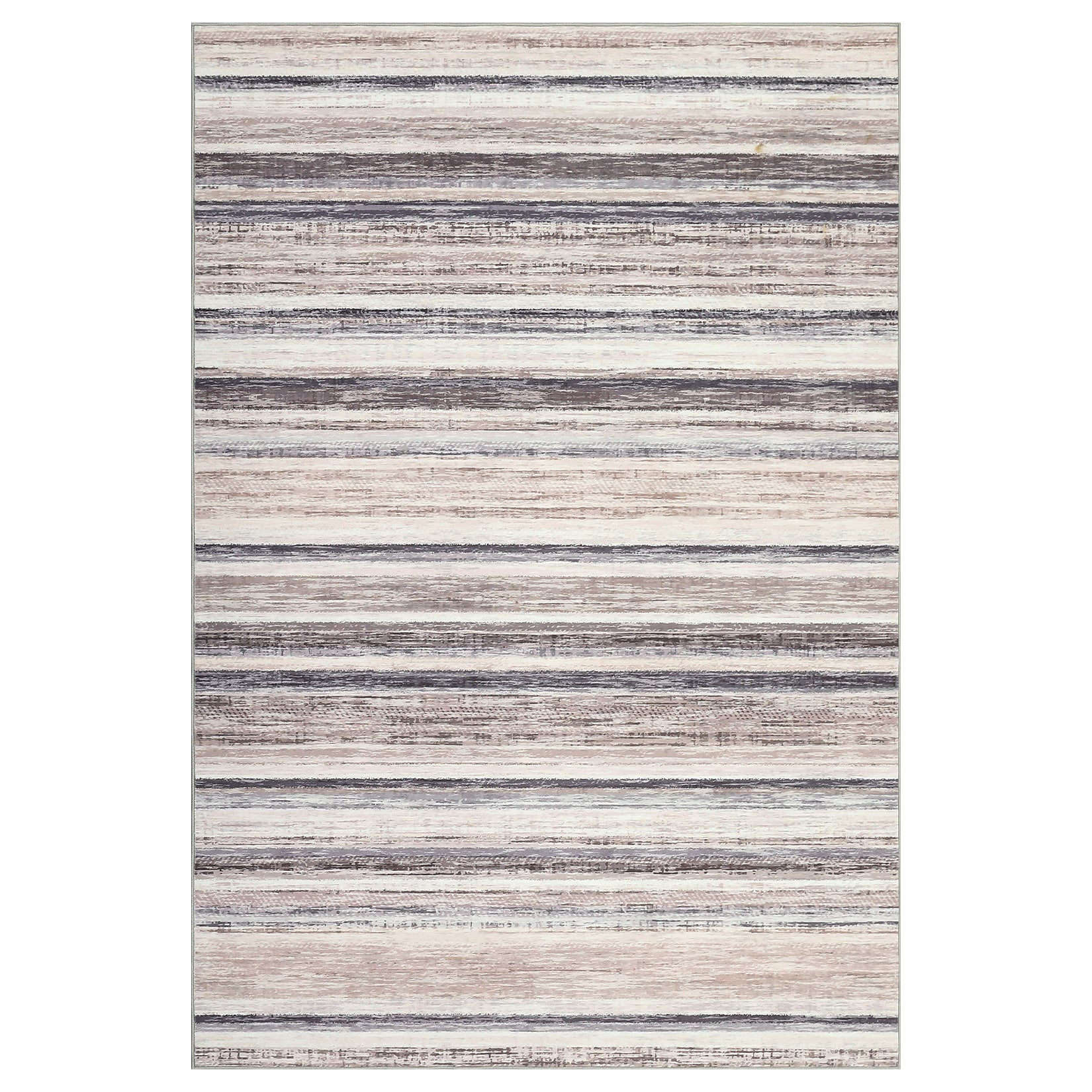 Garvee Large Living Room Rug 10x13 Washable Modern Strip Area Rug with Non-Slip Backing, Stain-Resistant Contemporary Floor Cover, Soft Low Pile Accent Carpet for Bedroom, Camel