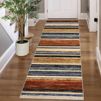 Garvee Washable Runner Rug 2x6 Modern Strip Accent Carpet with Non-Slip Backing, Soft Low Pile Floor Cover, Stain-Resistant Contemporary Area Rug for Kitchen, Bedroom, Laundry, Colorful
