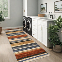 Garvee Washable Runner Rug 2x6 Modern Strip Accent Carpet with Non-Slip Backing, Soft Low Pile Floor Cover, Stain-Resistant Contemporary Area Rug for Kitchen, Bedroom, Laundry, Colorful