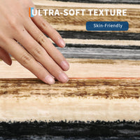 Garvee Washable Area Rug 5x7 Modern Strip Throw Rug with Non-Slip Backing, Stain-Resistant Contemporary Accent Carpet, Soft Low Pile Indoor Mat for Bedroom, Office, Colorful