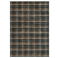 Garvee Black Brown 10x13 Large Living Room Rugs Area Rug Stain Resistant Non Slip Checkered Bordered Carpet Black&Brown