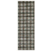 Garvee Tartan Plaid Runner Rug 2x8, Washable Non Slip Low Pile Faux Wool Carpet, Farmhouse Kitchen Hallway Bathroom Runner Rug for Entryway Laundry Room, Teal & Brown