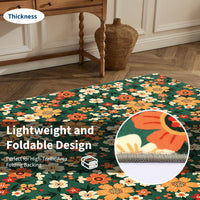 Garvee Large Modern Area Rugs 9x12 Washable Floral Print with Non-Slip Backing Green