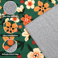 Garvee Large Modern Area Rugs 9x12 Washable Floral Print with Non-Slip Backing Green