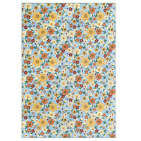 Garvee Large Modern Living Room Rugs 10x13 Washable Floral Print Accent Carpet Blue with Non-Slip Backing, Stain-Resistant, Low Pile Indoor Mat
