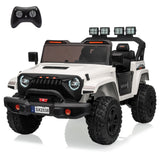 Garvee Ride - P Series: 24V Ride On Car, 4WD 2 Seater Kids' Electric Vehicle Truck with Remote Control, Adjustable Footwell Ride On Truck, 3 Speeds, Led Lights, Bluetooth, White - White