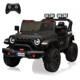 Garvee Ride - P Series: 24V Ride On Car, 4WD 2 Seater Kids' Electric Vehicle Truck with Remote Control, Adjustable Footwell Ride On Truck, 3 Speeds, Led Lights, Bluetooth, Black - Black