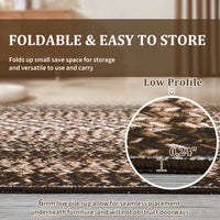 Garvee Bordered Brown 2x8 Braided Distressed Runner, Washable Non Slip Non-Shedding Ultra-Thin Carpet for Entryway Hallway & Bedroom Bedside