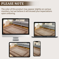 Garvee Bordered Brown 2x8 Braided Distressed Runner, Washable Non Slip Non-Shedding Ultra-Thin Carpet for Entryway Hallway & Bedroom Bedside